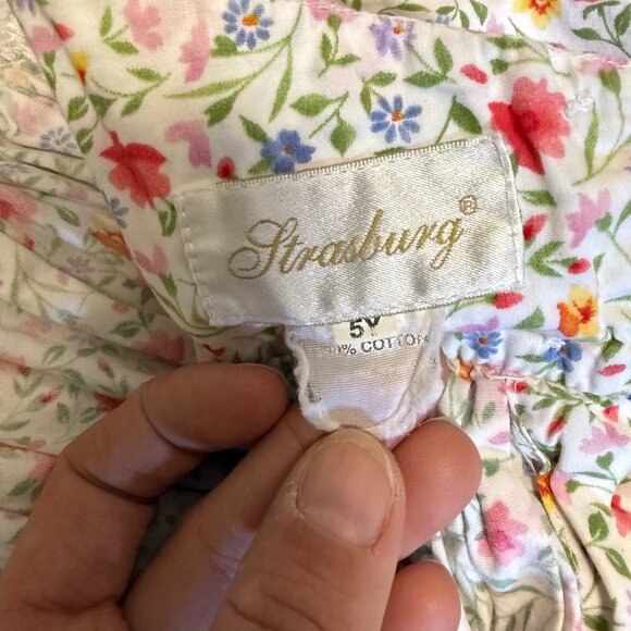 Vintage Strasburg Floral Light Blue Maxi Dress Little Girl 5 - Picture 3 of 4